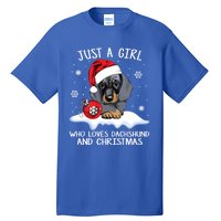 Just A Who Loves Dachshund And Christmas Dachshund Xmas Gift Tall T-Shirt