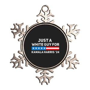 Just A White Guy For Kamala Harris 2024 President Election Metallic Star Ornament