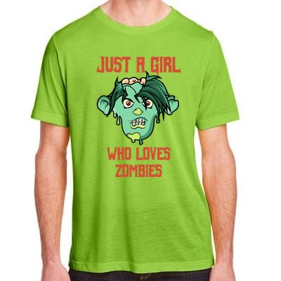 Just A Who Loves Zombies Gift Zombie Face Gift Adult ChromaSoft Performance T-Shirt