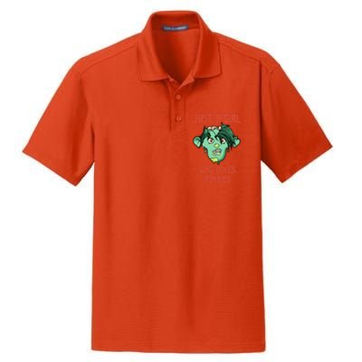 Just A Who Loves Zombies Gift Zombie Face Gift Dry Zone Grid Polo