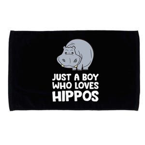 Just a Who Loves Hippos Cute Hippopotamus Microfiber Hand Towel