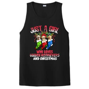 Just A Who Loves Golden Retrievers And Christmas Cool Gift PosiCharge Competitor Tank