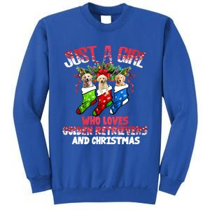 Just A Who Loves Golden Retrievers And Christmas Cool Gift Sweatshirt