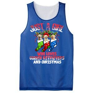 Just A Who Loves Golden Retrievers And Christmas Cool Gift Mesh Reversible Basketball Jersey Tank