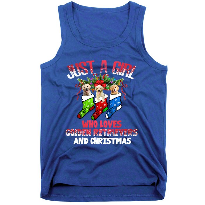 Just A Who Loves Golden Retrievers And Christmas Cool Gift Tank Top