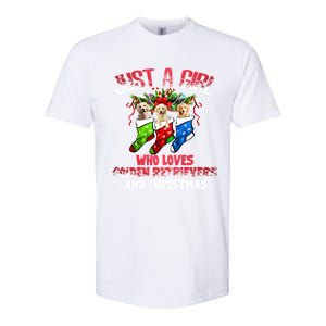 Just A Who Loves Golden Retrievers And Christmas Cool Gift Softstyle CVC T-Shirt