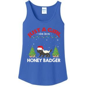 Just A Who Loves Honey Badger Ugly Christmas Sweater Meaningful Gift Ladies Essential Tank