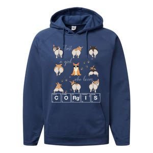 Just A Who Loves Corgis Welsh Corgi Dog Lover Science Gift Performance Fleece Hoodie