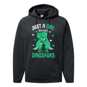 Just A Who Loves Dinosaurs TRex Dino Performance Fleece Hoodie