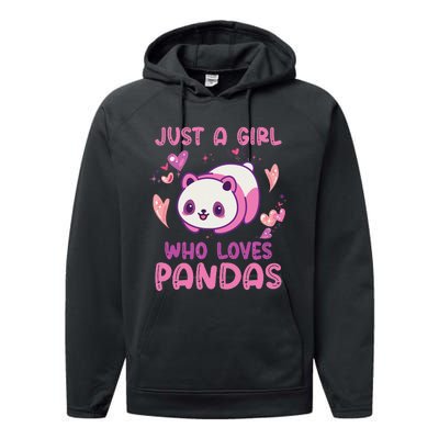 Just a  Who Loves Pandas Funny Quote Cute Panda   Performance Fleece Hoodie