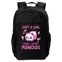 Just a  Who Loves Pandas Funny Quote Cute Panda   Daily Commute Backpack