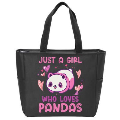 Just a  Who Loves Pandas Funny Quote Cute Panda   Zip Tote Bag