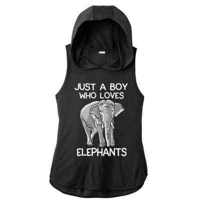 Just A Who Loves Elephants Funny Elephant Lover Ladies PosiCharge Tri-Blend Wicking Draft Hoodie Tank