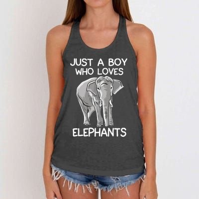 Just A Who Loves Elephants Funny Elephant Lover Women's Knotted Racerback Tank