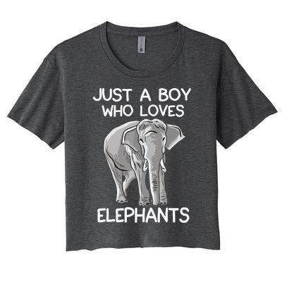 Just A Who Loves Elephants Funny Elephant Lover Women's Crop Top Tee