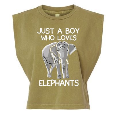 Just A Who Loves Elephants Funny Elephant Lover Garment-Dyed Women's Muscle Tee