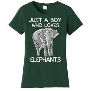 Just A Who Loves Elephants Funny Elephant Lover Women's T-Shirt