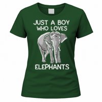 Just A Who Loves Elephants Funny Elephant Lover Women's T-Shirt