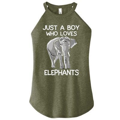 Just A Who Loves Elephants Funny Elephant Lover Women's Perfect Tri Rocker Tank