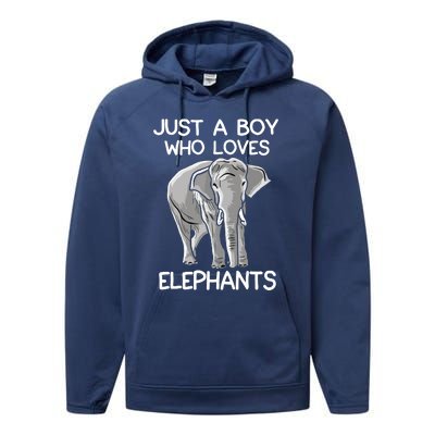 Just A Who Loves Elephants Funny Elephant Lover Performance Fleece Hoodie