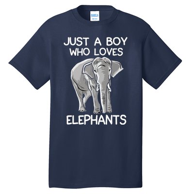 Just A Who Loves Elephants Funny Elephant Lover Tall T-Shirt