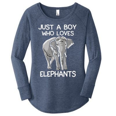 Just A Who Loves Elephants Funny Elephant Lover Women's Perfect Tri Tunic Long Sleeve Shirt