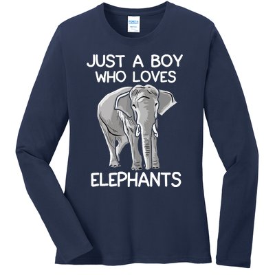 Just A Who Loves Elephants Funny Elephant Lover Ladies Long Sleeve Shirt