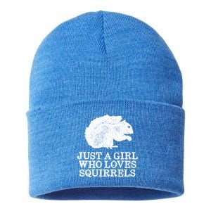 Just A Who Loves Squirrels Gift Sustainable Knit Beanie