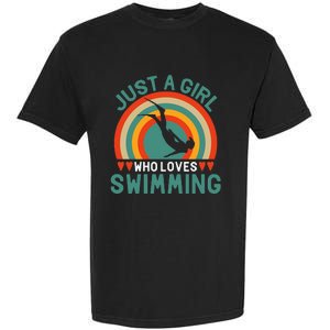 Just A Who Loves Swimming Funny Swimmer Gifts Garment-Dyed Heavyweight T-Shirt