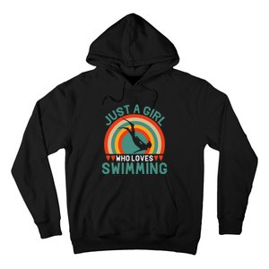 Just A Who Loves Swimming Funny Swimmer Gifts Hoodie