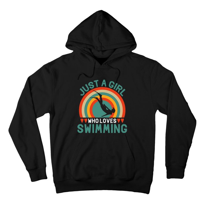 Just A Who Loves Swimming Funny Swimmer Gifts Hoodie