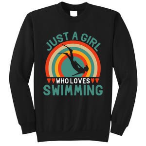 Just A Who Loves Swimming Funny Swimmer Gifts Sweatshirt