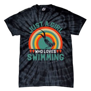 Just A Who Loves Swimming Funny Swimmer Gifts Tie-Dye T-Shirt