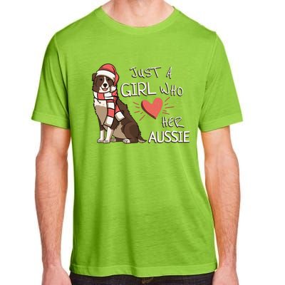 Just A Who Loves Her Australian Shepherd Dog Christmas Meaningful Gift Adult ChromaSoft Performance T-Shirt