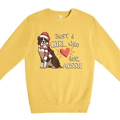 Just A Who Loves Her Australian Shepherd Dog Christmas Meaningful Gift Premium Crewneck Sweatshirt