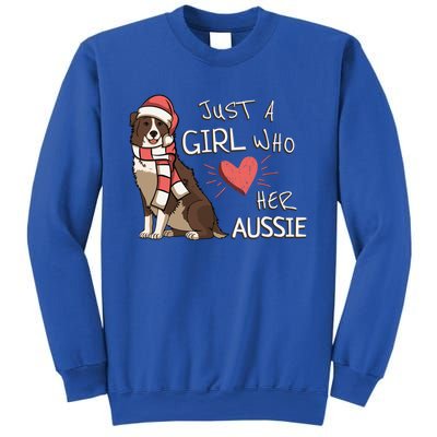 Just A Who Loves Her Australian Shepherd Dog Christmas Meaningful Gift Sweatshirt