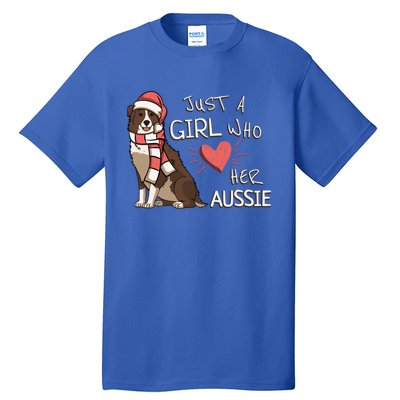 Just A Who Loves Her Australian Shepherd Dog Christmas Meaningful Gift Tall T-Shirt