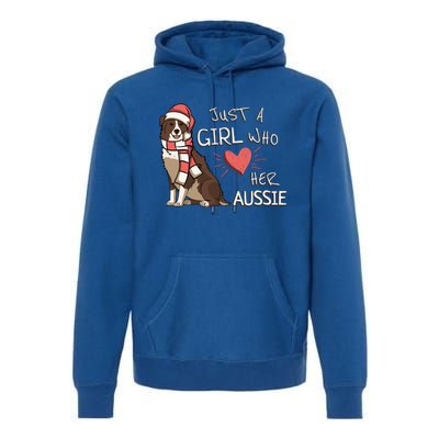 Just A Who Loves Her Australian Shepherd Dog Christmas Meaningful Gift Premium Hoodie