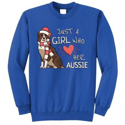 Just A Who Loves Her Australian Shepherd Dog Christmas Meaningful Gift Tall Sweatshirt