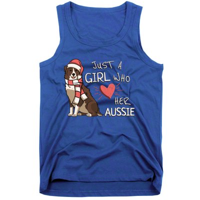 Just A Who Loves Her Australian Shepherd Dog Christmas Meaningful Gift Tank Top