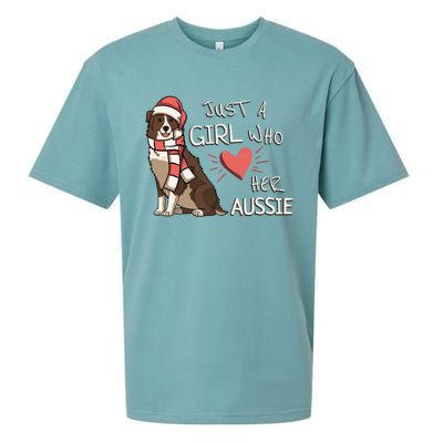 Just A Who Loves Her Australian Shepherd Dog Christmas Meaningful Gift Sueded Cloud Jersey T-Shirt