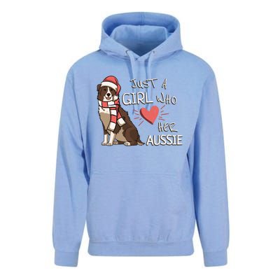 Just A Who Loves Her Australian Shepherd Dog Christmas Meaningful Gift Unisex Surf Hoodie