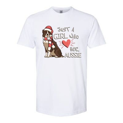 Just A Who Loves Her Australian Shepherd Dog Christmas Meaningful Gift Softstyle CVC T-Shirt