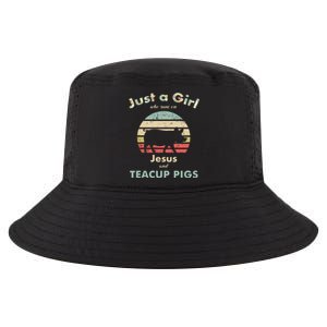 Just A Who Runs On Jesus And Teacup Pigs Gift Cool Comfort Performance Bucket Hat