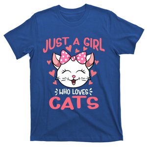 Just A Who Loves Cats Cute Kitty Face Cat With Bandana Gift T-Shirt