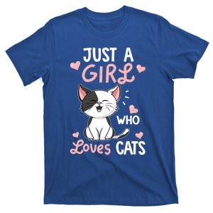 Just A Who Loves Cats Gift Cute Cat Lover Funny Gift T-Shirt