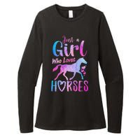 Just A Who Loves Horses Riding Cute Horse  Womens CVC Long Sleeve Shirt