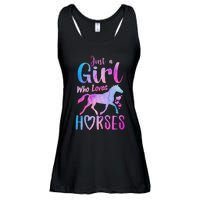 Just A Who Loves Horses Riding Cute Horse  Ladies Essential Flowy Tank