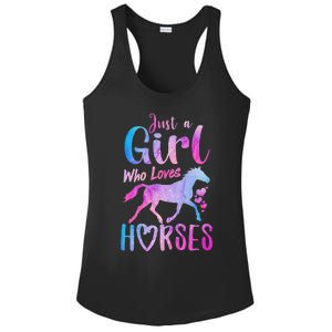 Just A Who Loves Horses Riding Cute Horse  Ladies PosiCharge Competitor Racerback Tank