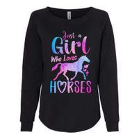 Just A Who Loves Horses Riding Cute Horse  Womens California Wash Sweatshirt